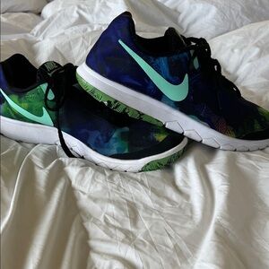 Nike Black and Mint with added multi colors. Flex Experience Running